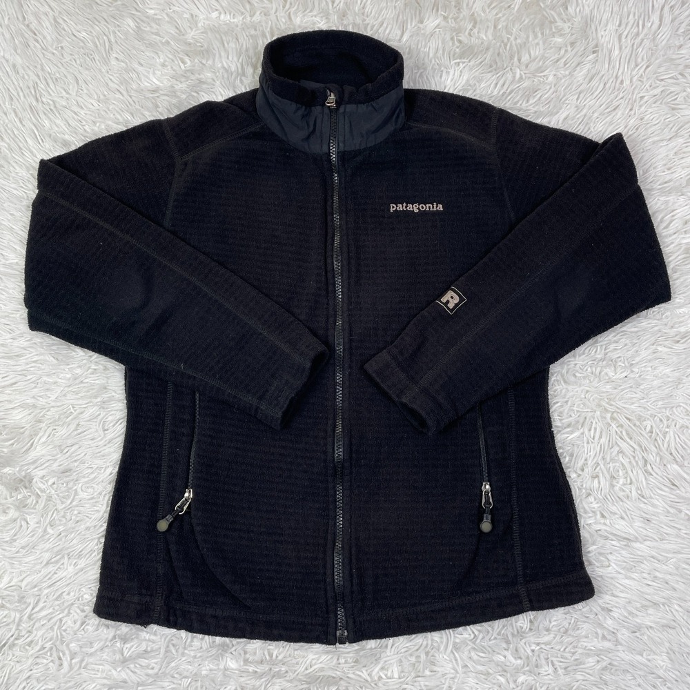 VTG Patagonia Jacket Womens XS Black R3 Radiant Polartec Fleece Full Zip Pockets